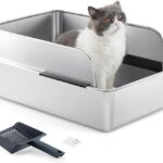 Edelstahl Katzenklo mit Hohem Rand, Geruchsfrei,