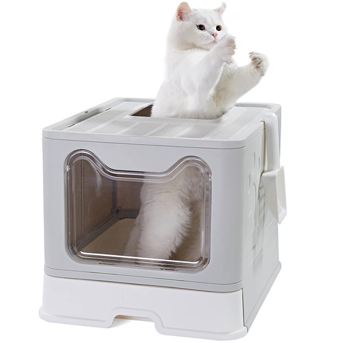 Katzentoilette, Faltbar Katzenklo mit Deckel Inklusive