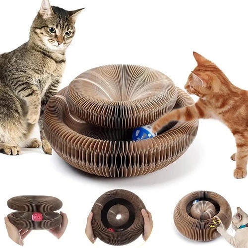 Rundes Kratzbrett für Katzen mit Spielball