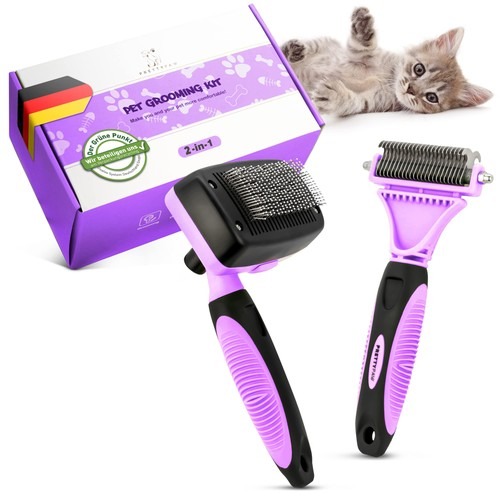 Pretty Paw Katzenbürsten Set mit Zupfbürste