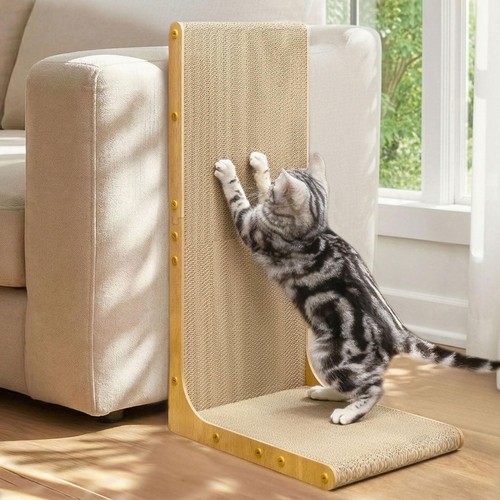 Kratzbrett für Katzen,66 cm Lförmige Wandmontage,