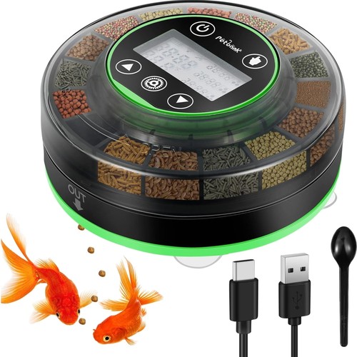 Wiederaufladbarer Fischfutterautomat für Aquarium und Fischtank
