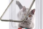Katzenklappe，4 Wege Verriegelung Katzentür Haustierklappe Haustiertür
