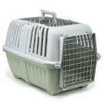 Hundetransportbox aus Kunststoff mit Metallgitter, 58,5x35,5x40