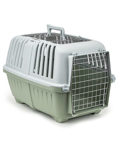 Hundetransportbox aus Kunststoff mit Metallgitter, 58,5x35,5x40