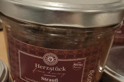 Hund Nassfutter Strauß Herzstück 15x 200g