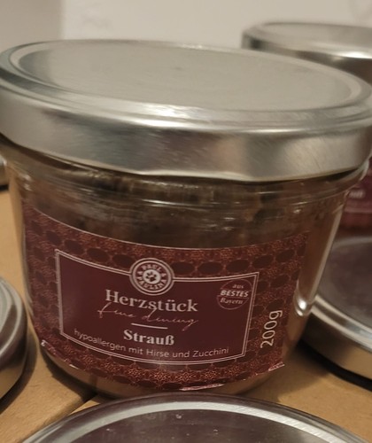 Hund Nassfutter Strauß Herzstück 15x 200g