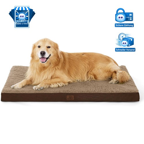 Hundebett Orthopädisch Flauschig Waschbar 112x81x7,6cm für