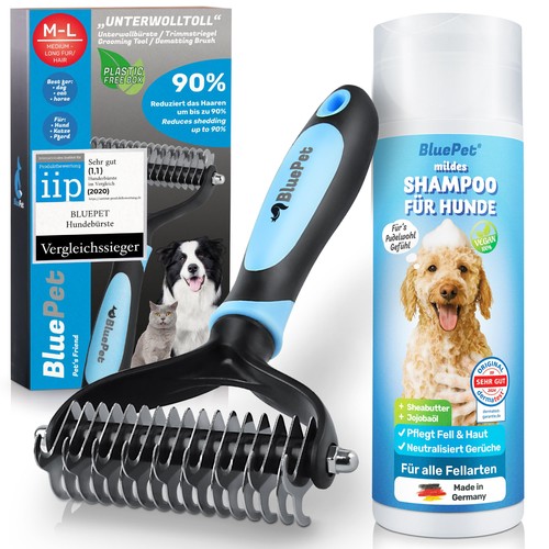 Shampoo + Hundebürste Unterwolle langhaar &