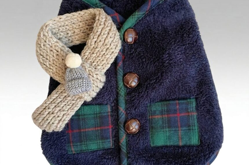 Plaid Coral Fleece Dog Vest – Warm Soft Two-Leg Pet Jacket XS–6XL | Traverseon
