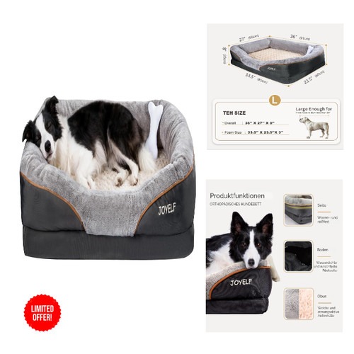 Hundebett Memory Foam mit abnehmbarem Bezug