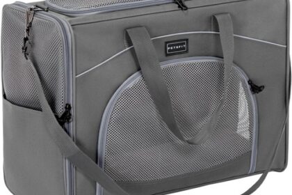Hundetasche Flugzeug, Transportbox Katze, Hund, GRAU,