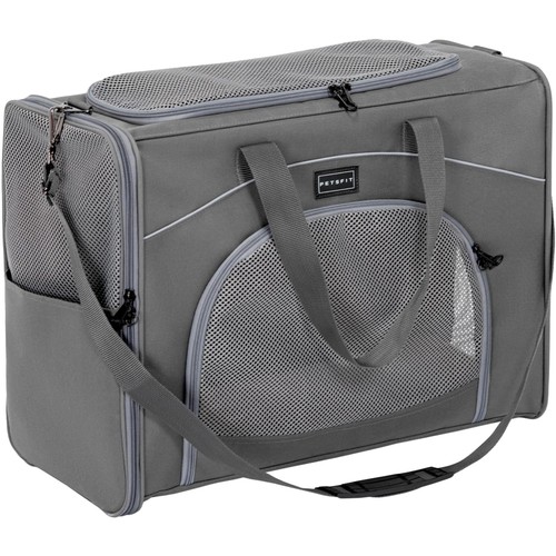 Hundetasche Flugzeug, Transportbox Katze, Hund, GRAU,