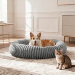 Katzenbett für Katzen, Flauschig Donut Hundebett