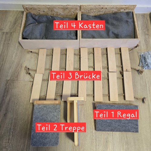 Kletterwand Katzen Set 7 Teile Katzenbett