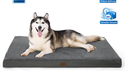 Hundebett Waschbar 135x91x10cm Flauschig Dunkelgrau Hundematte