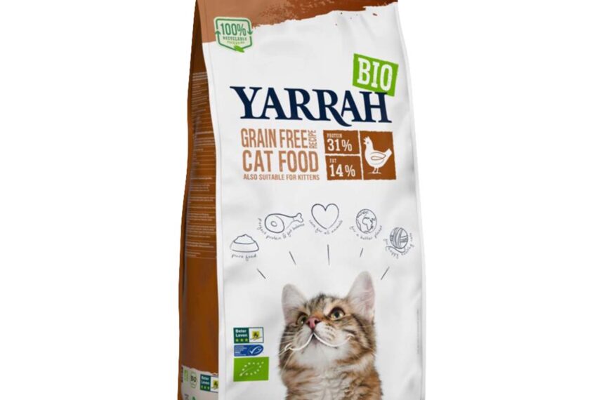 YARRAH Bio-Katzen-Trockenfutter auch für Kitten, Huhn, getreidefrei, 800 g