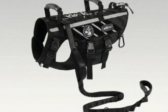Outdoor Dog Harness – 900D Nylon Detachable Elastic Leash Reflective Dual Handles M/L/XL Hiking Walking | Traverseon