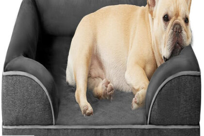 Hundebett mit Memory Foam 76x51cm Dunkelgrau