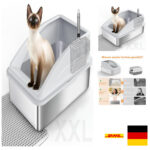Katzenklo Edelstahl 35L 58x36x33cm für Katzen