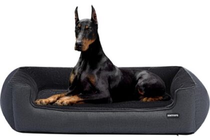 Luxuriöses Hundebett in Dunkelgrau | Abnehmbar