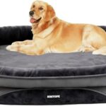 Orthopädisches Hundebett mit Nackenrolle Kissen, rutschfeste