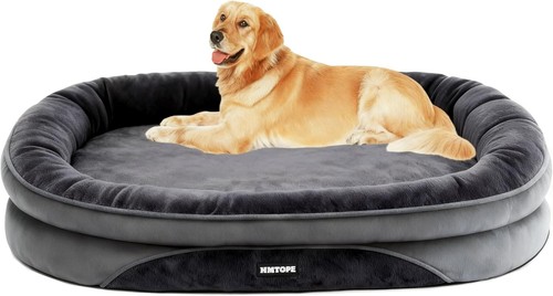 Orthopädisches Hundebett mit Nackenrolle Kissen, rutschfeste