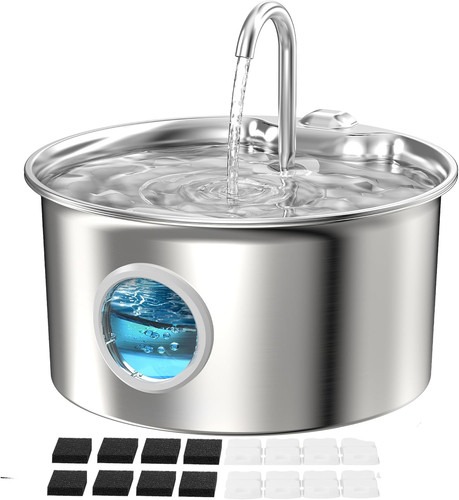Katzenbrunnen Edelstahl Trinkbrunnen Katze: 2.6L Katzen
