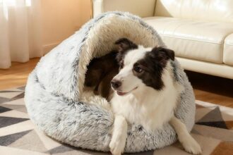 Hundebett Katzenbett Plüsch Kuschelbett Anti-Rutsch 50cm