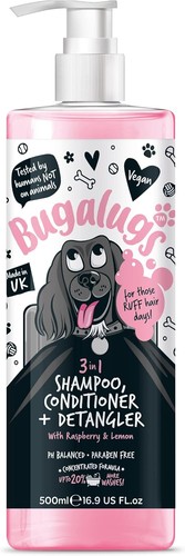 BUGALUGS Hundeshampoo 3‑in‑1 Reinigung Pflege Entwirrung