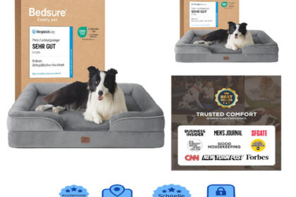 BEDSURE Orthopädisches Hundebett 89x63 cm Eierförmiger