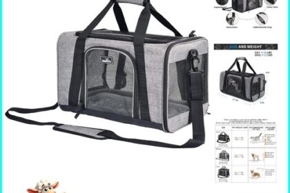 Wakytu Transportbox Hund Katze faltbar Grau