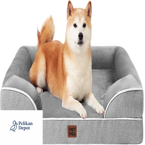 Orthopädisches Hundebett 91x68cm Grau Memory Foam