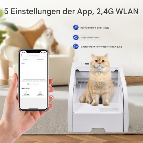 Automatisch Selbstreinigende Katzenklo Toilette Katzentoilette App-Steuerung