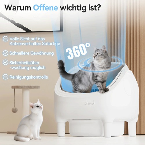 Selbstreinigende Katzentoilette automatisch Geräuscharm mit Geruchskontrolle