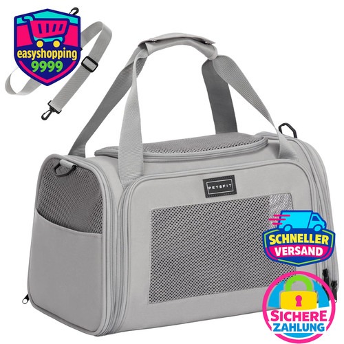Transportbox Katze Hundetasche Flugzeug Grau mit