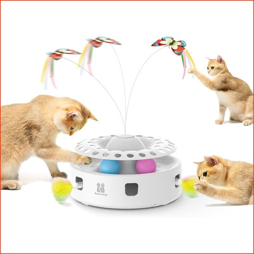 Interaktives Katzenspielzeug 3-in-1 Automatisches Federspiel Schmetterling