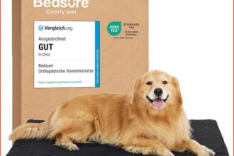 Hundebett Orthopädisch Flauschig Waschbar 112x81x7,6cm Schwarz