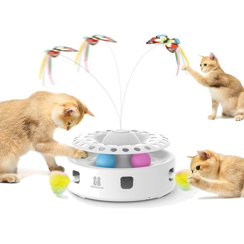 Katzenspielzeug 3-in-1 interaktiv automatisches Spielzeug Katzenball