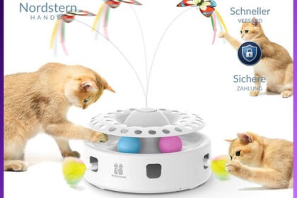 Interaktives Katzenspielzeug 3-in-1 Automatisches Federspiel Schmetterling
