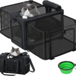 Pecute Katzentransportbox Erweiterbar Katzenbox Für 2