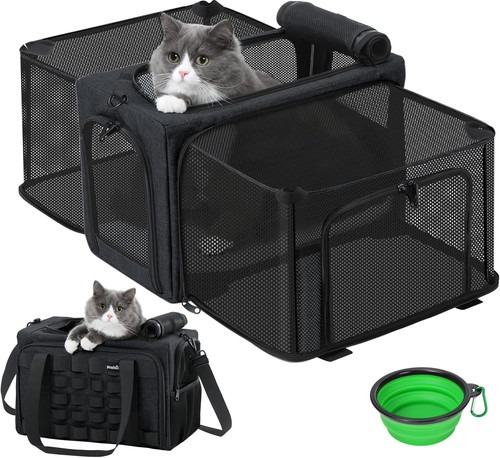 Pecute Katzentransportbox Erweiterbar Katzenbox Für 2