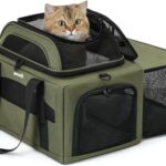 Transportbox Katze Faltbar Erweiterbar Grün Stabil