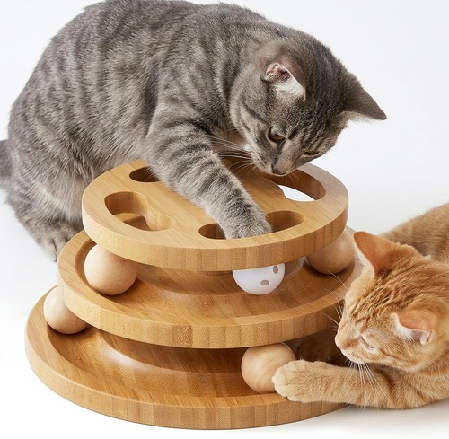 ZOMISIA Katzenspielzeug mit Puzzle, Holz Interaktives