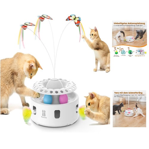 Potaroma 3-in-1 Katzen Spielzeug Automatisch Feder