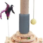 Katzenspielzeug mit Sisal Seil, Holz, 19,8x8x5cm,