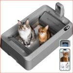 Katzentoilette Selbstreinigend Mit Kamera, AI-Gesundheitsüberwachung, Grau,