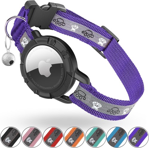 Reflektierendes AirTag Katzenhalsband, Integriertes Katzen-Tracker-Halsband mit