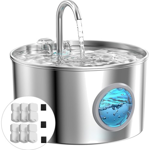 Katzen-Trinkbrunnen aus Edelstahl, 2,2 L, Super