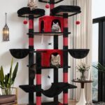 Kratzbaum F80 XXL Schwarz Rot Gothic
